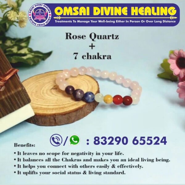 Rose Quartz + 7 chakra Bracelet